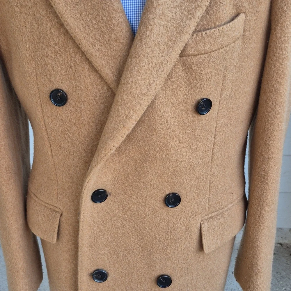 TODD SNYDER Italian Peak Lapel Wool Blend DB Mens Sz 40 Coat Overcoat‎ Topcoat